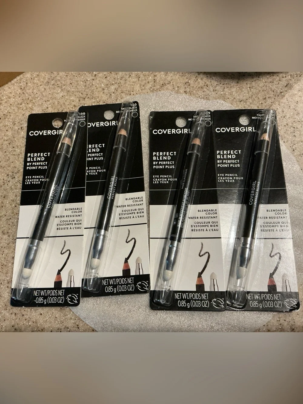 Lot of 4 Covergirl Perfect Blend Eye Eyeliner Pencil #100 Basic Black